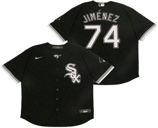 Mens Chicago White Sox 74 Eloy Jimenez Black Stitched Mlb Cool Base Nike Jersey