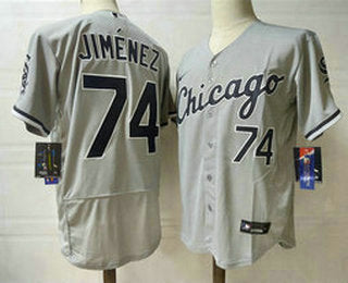 Mens Chicago White Sox 74 Eloy Jimenez Grey Stitched Mlb Flex Base Nike Jersey