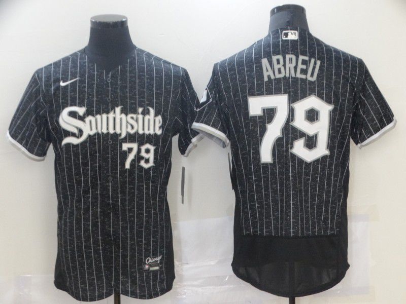 Mens Chicago White Sox 79 Jose Abreu Black 2021 City Connect Stitched Mlb Flex Base Nike Jersey