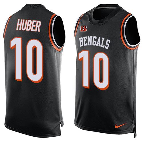 Mens Cincinnati Bengals 10 Kevin Huber Black Hot Pressing Player Name Number Nike Nfl Tank Top Jersey