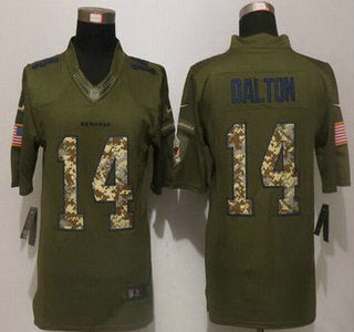 Mens Cincinnati Bengals 14 Andy Dalton Green Salute To Service 2015 Nfl Nike Limited Jersey