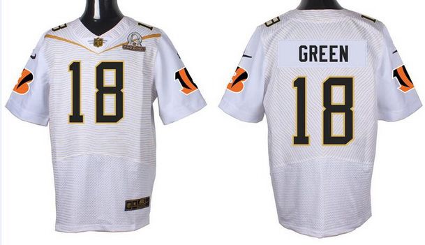 Mens Cincinnati Bengals 18 Aj Green White 2016 Pro Bowl Nike Elite Jersey