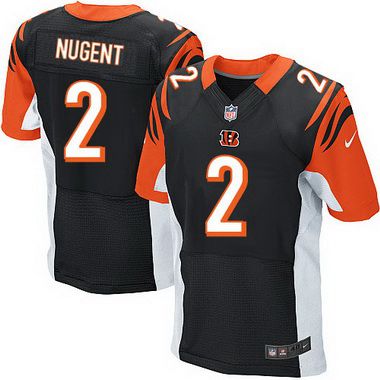 Mens Cincinnati Bengals 2 Mike Nugent Black Team Color Nfl Nike Elite Jersey