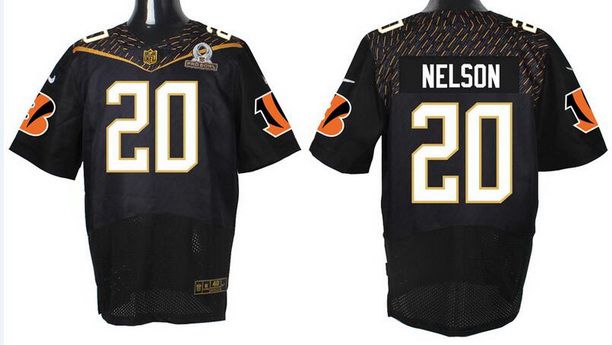 Mens Cincinnati Bengals 20 Reggie Nelson Black 2016 Pro Bowl Nike Elite Jersey