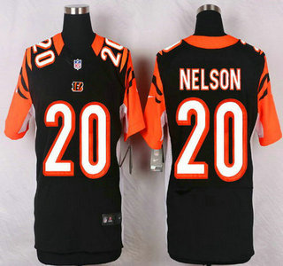 Mens Cincinnati Bengals 20 Reggie Nelson Black Team Color Nfl Nike Elite Jersey
