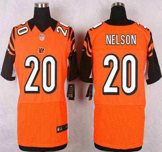 Mens Cincinnati Bengals 20 Reggie Nelson Orange Alternate Nfl Nike Elite Jersey