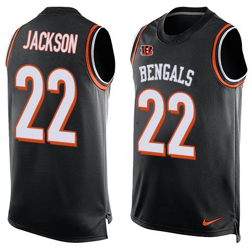 Mens Cincinnati Bengals 22 William Jackson Black Hot Pressing Player Name Number Nike Nfl Tank Top Jersey