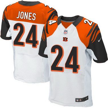 Mens Cincinnati Bengals 24 Adam Jones White Road Nfl Nike Elite Jersey