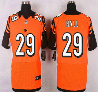 Mens Cincinnati Bengals 29 Leon Hall Orange Alternate Nfl Nike Elite Jersey