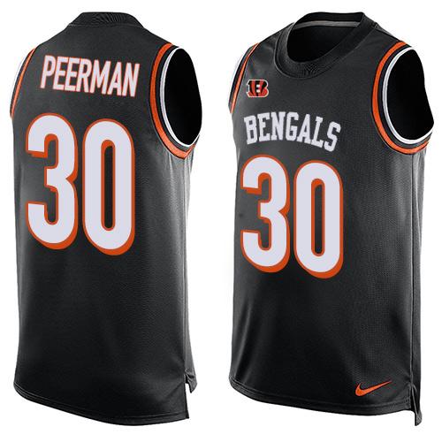 Mens Cincinnati Bengals 30 Cedric Peerman Black Hot Pressing Player Name Number Nike Nfl Tank Top Jersey