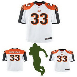 Mens Cincinnati Bengals 33 Rex Burkhead White Road Nfl Nike Elite Jersey