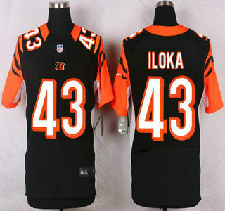 Mens Cincinnati Bengals 43 Leon Hall Black Team Color Nfl Nike Elite Jersey
