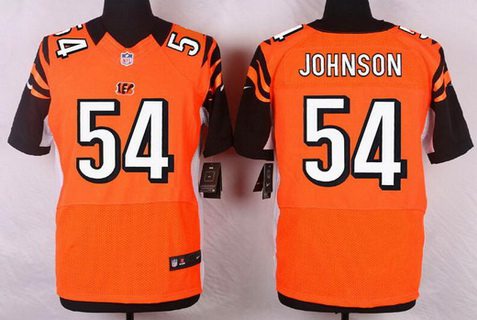 Mens Cincinnati Bengals 54 Bob Johnson Orange Retired Player Nfl Nike Elite Jersey