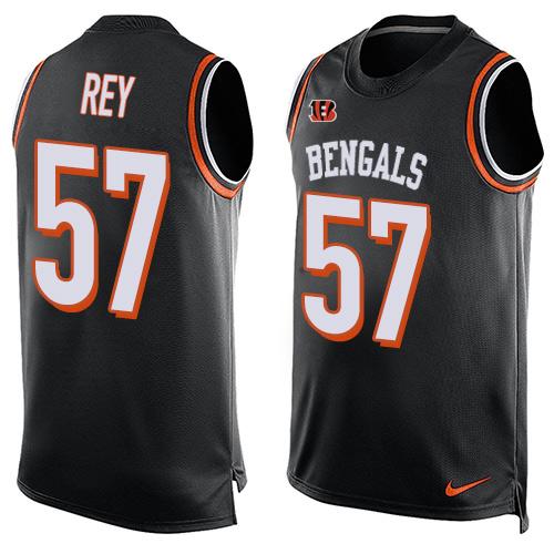 Mens Cincinnati Bengals 57 Vincent Rey Black Hot Pressing Player Name Number Nike Nfl Tank Top Jersey