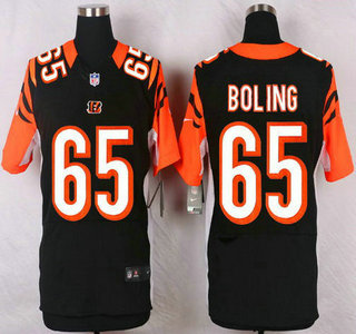 Mens Cincinnati Bengals 65 Clint Boling Black Team Color Nfl Nike Elite Jersey