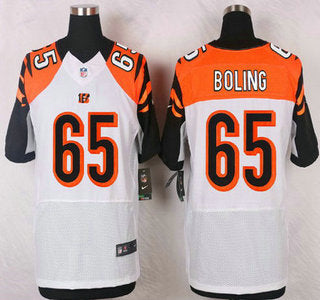 Mens Cincinnati Bengals 65 Clint Boling White Road Nfl Nike Elite Jersey