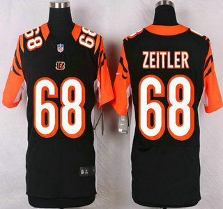 Mens Cincinnati Bengals 68 Kevin Zeitler Black Team Color Nfl Nike Elite Jersey
