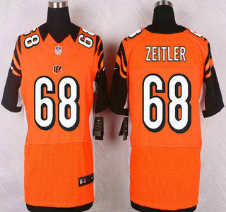 Mens Cincinnati Bengals 68 Kevin Zeitler Orange Alternate Nfl Nike Elite Jersey