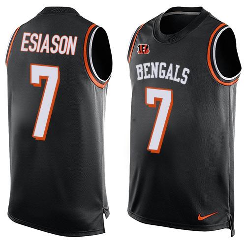 Mens Cincinnati Bengals 7 Boomer Esiason Black Hot Pressing Player Name Number Nike Nfl Tank Top Jersey