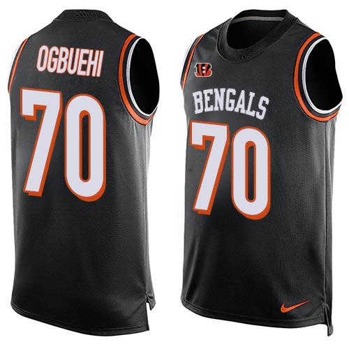 Mens Cincinnati Bengals 70 Cedric Ogbuehi Black Hot Pressing Player Name Number Nike Nfl Tank Top Jersey