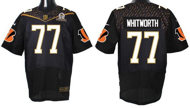Mens Cincinnati Bengals 77 Andrew Whitworth Black 2016 Pro Bowl Nike Elite Jersey