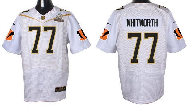 Mens Cincinnati Bengals 77 Andrew Whitworth White 2016 Pro Bowl Nike Elite Jersey