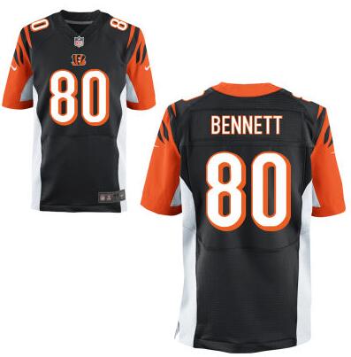 Mens Cincinnati Bengals 80 Michael Bennett Black Team Color Nfl Nike Elite Jersey