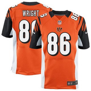 Mens Cincinnati Bengals 86 James Wright Orange Alternate Nfl Nike Elite Jersey