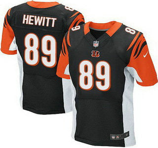 Mens Cincinnati Bengals 89 Ryan Hewitt Black Team Color Nfl Nike Elite Jersey