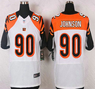 Mens Cincinnati Bengals 90 Michael Johnson White Road Nfl Nike Elite Jersey