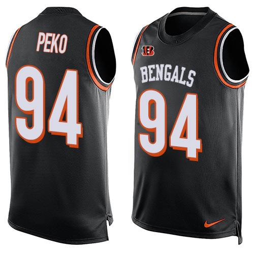 Mens Cincinnati Bengals 94 Domata Peko Black Hot Pressing Player Name Number Nike Nfl Tank Top Jersey