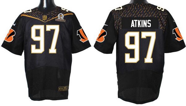 Mens Cincinnati Bengals 97 Geno Atkins Black 2016 Pro Bowl Nike Elite Jersey