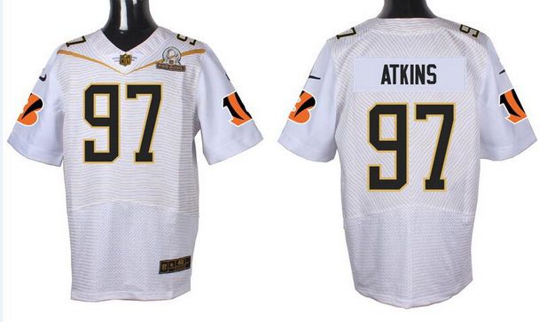Mens Cincinnati Bengals 97 Geno Atkins White 2016 Pro Bowl Nike Elite Jersey