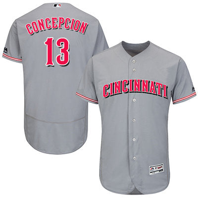 Mens Cincinnati Reds 13 Dave Concepcion Grey Flexbase Authentic Collection Stitched Mlb Jersey