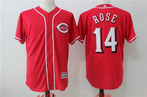 Mens Cincinnati Reds 14 Pete Rose Retired Red Stitched Mlb Majestic Cool Base Jersey