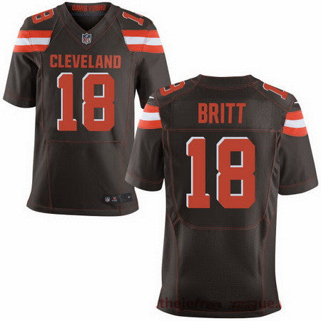 Mens Cleveland Browns 18 Kenny Britt Brown Team Color Stitched Nfl Nike Elite Jersey