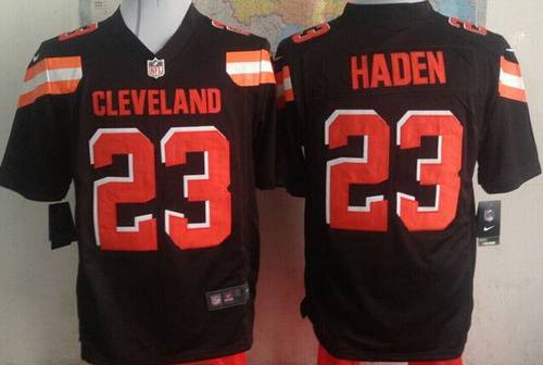 Mens Cleveland Browns 23 Joe Haden 2015 Nike Brown Game Jersey