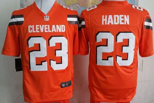 Mens Cleveland Browns 23 Joe Haden 2015 Nike Orange Game Jersey