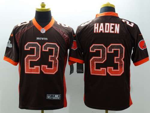 Mens Cleveland Browns 23 Joe Haden Nike Drift Fashion Brown Elite Jersey