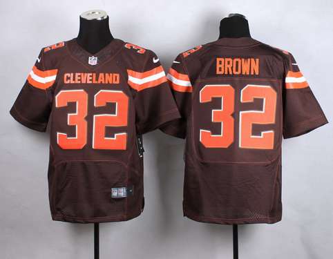Mens Cleveland Browns 32 Jim Brown 2015 Nike Brown Elite Jersey