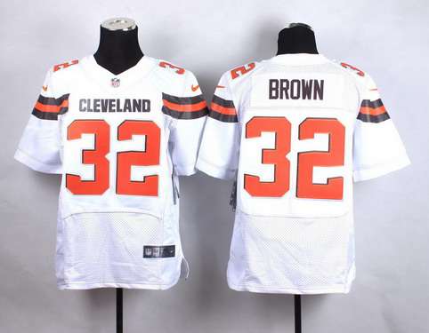 Mens Cleveland Browns 32 Jim Brown 2015 Nike White Elite Jersey