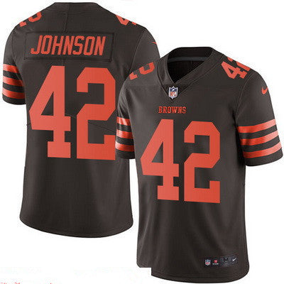 Mens Cleveland Browns 42 Malcolm Johnson Brown 2016 Color Rush Stitched Nfl Nike Limited Jersey