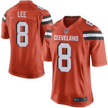 Mens Cleveland Browns 8 Andy Lee Orange Alternate 2015 Nfl Nike Elite Jersey