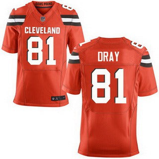 Mens Cleveland Browns 81 Jim Dray Orange Alternate 2015 Nfl Nike Elite Jersey