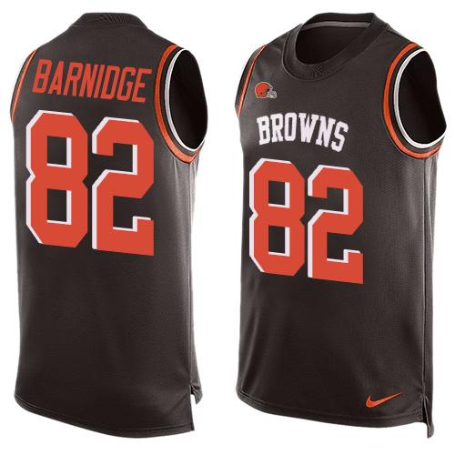 Mens Cleveland Browns 82 Gary Barnidge Brown Hot Pressing Player Name Number Nike Nfl Tank Top Jersey