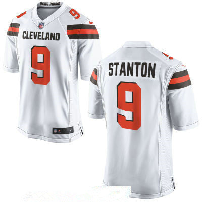 Mens Cleveland Browns 9 Drew Stanton White Road Stitched Nfl Nike Game Jersey