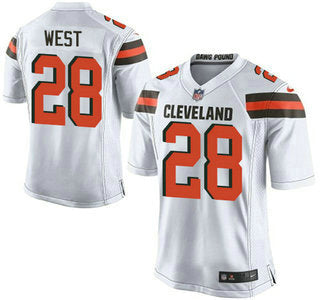 Mens Cleveland Browns Brown 28 Terrance West White Road 2015 Nfl Nike Elite Jersey