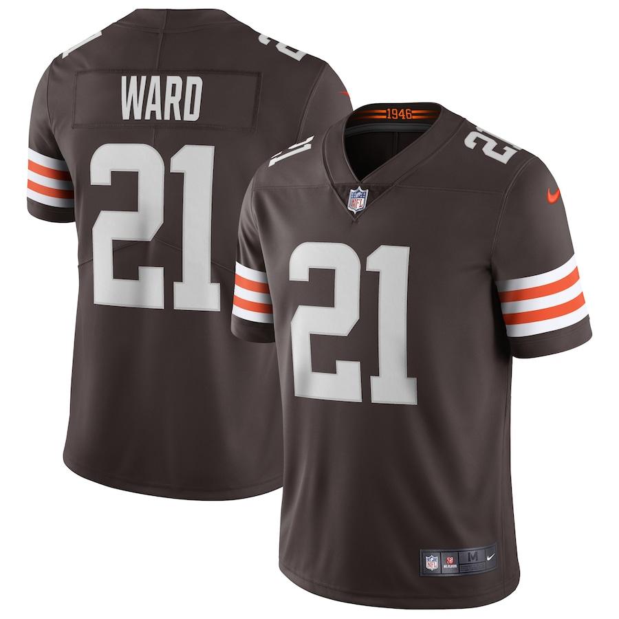 Mens Cleveland Browns Denzel Ward Nike Brown Vapor Limited Jersey