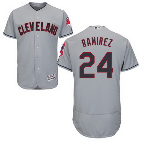 Mens Cleveland Indians 24 Manny Ramirez Retired Gray 2016 Flexbase Majestic Baseball Jersey