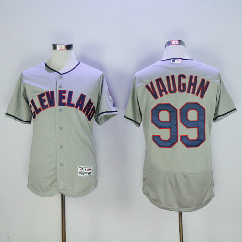 Mens Cleveland Indians 99 Rick Vaughn Retired Gray Road 2016 Flexbase Majestic Baseball Jersey